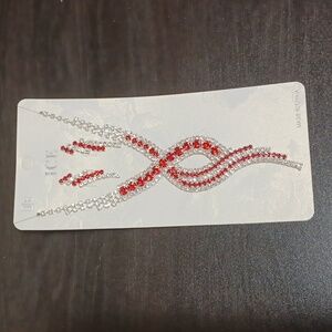 Elegant Red and Silver Necklace Set